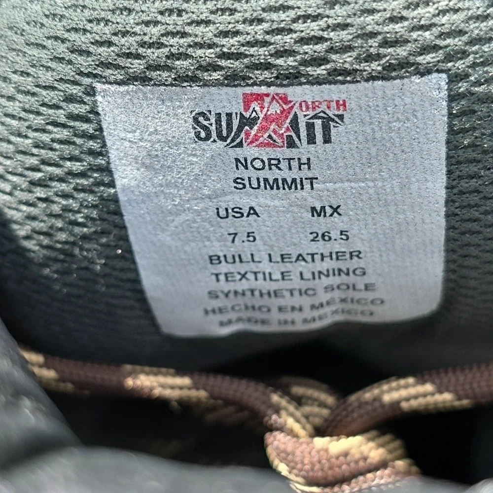 North Summit Bull Leather Work Boots Men's US Size 7.5 Brown‎ NWOT